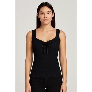 Paper Doll Top Womens M Black Lace  Coquette Romantic Y2K Office Siren Whimsical